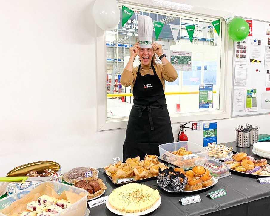 Strongdor employee Pam at Macmillan Coffee Morning