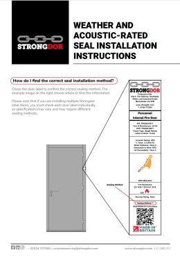 Strongdor Internal Weather and Acoustic-rated Seal Instructions Thumbnail