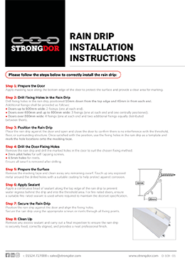 Strongdor Rain Drip Installation Instructions
