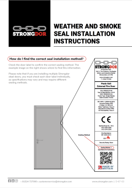 Strongdor Weather and Smoke Seals Instructions 