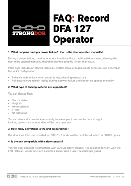 FAQ: Record DFA 127 Operator