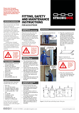 FITTING SAFETY AND MAINTENANCE INSTRUCTIONS THUMBNAILS