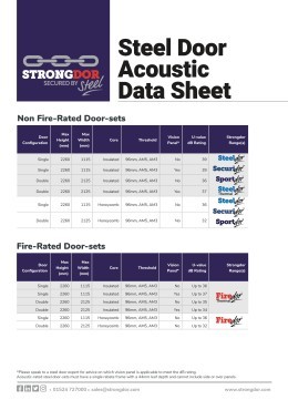 Steel Door Acoustic Data Sheet