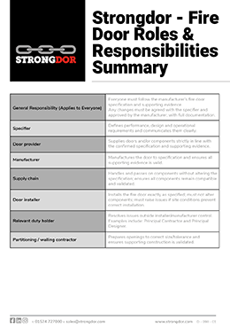 Strongdor Fire Door Roles And Responsibilities Summary Thumbnail