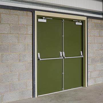 Green Steel Fire External Door