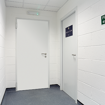 White thermal steel door