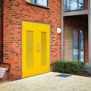 Yellow pas24 steel door