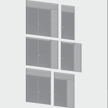 Louvred side and top panels listing
