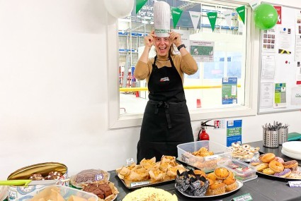 Strongdor employee Pam at Macmillan Coffee Morning