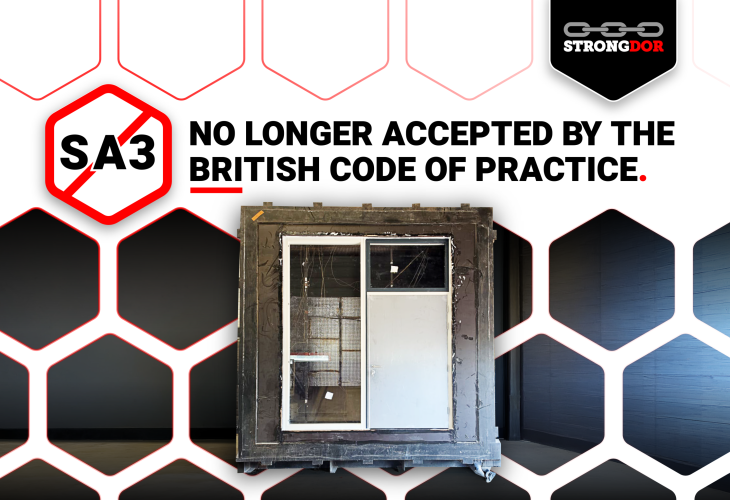 Steel door in smoke testing
